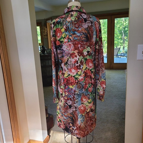Button up collared floral dress - Picture 3 of 4